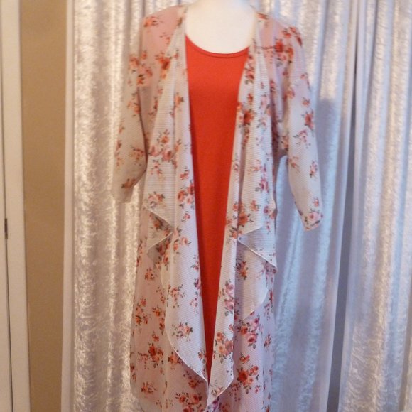 LuLaRoe sexy sheer open front duster kimono style - Picture 3 of 7